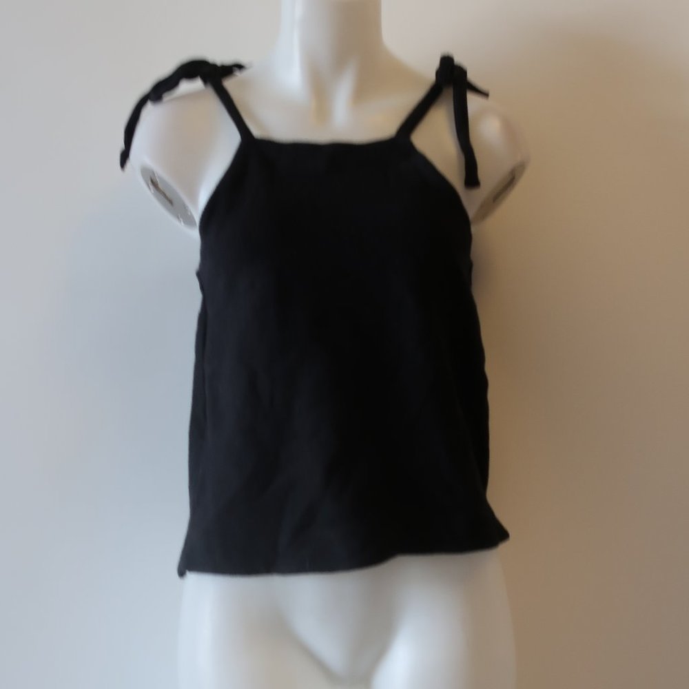 MADEWELL TEXTURE & THREAD SHOULDER TIE STRAP TOP S